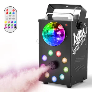 Macchina nebbia fumo 700W con sfera discoteca LED RGB palco Halloween DJ festa luci - Foto 1 di 10