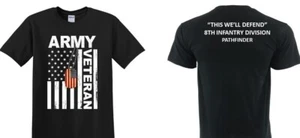8TH INFANTRY DIVISION*PATHFINDER*ARMY 2-SIDED SHIRT*VINYL BACK (LICENSED) - Picture 1 of 9