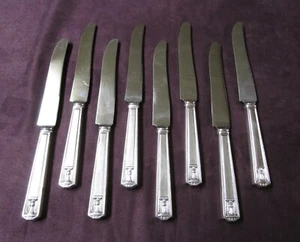CENTURY 8 Dinner Knives 1923 Antique Silverplate No Monograms - Picture 1 of 5