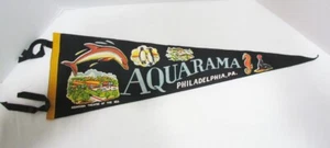 AQUARAMA THEATRE OF THE SEA PHILADELPHIA PA VINTAGE SOUVENIR PENNANT 1960's - Picture 1 of 1