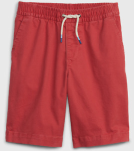 Boys GAP Cotton Chino Shorts Size XL 12 RED Pull On Elastic **NWT**