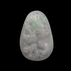 Certified Grade A 100% Natural Green Jadeite Jade Pendant Loong Dragon 龙 Z03837 - Picture 1 of 11