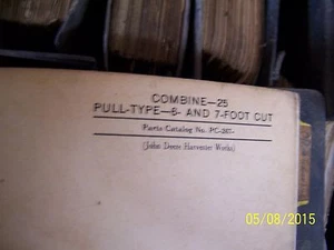 JD JOHN DEERE 25 COMBINE PARTS BOOK - Picture 1 of 1
