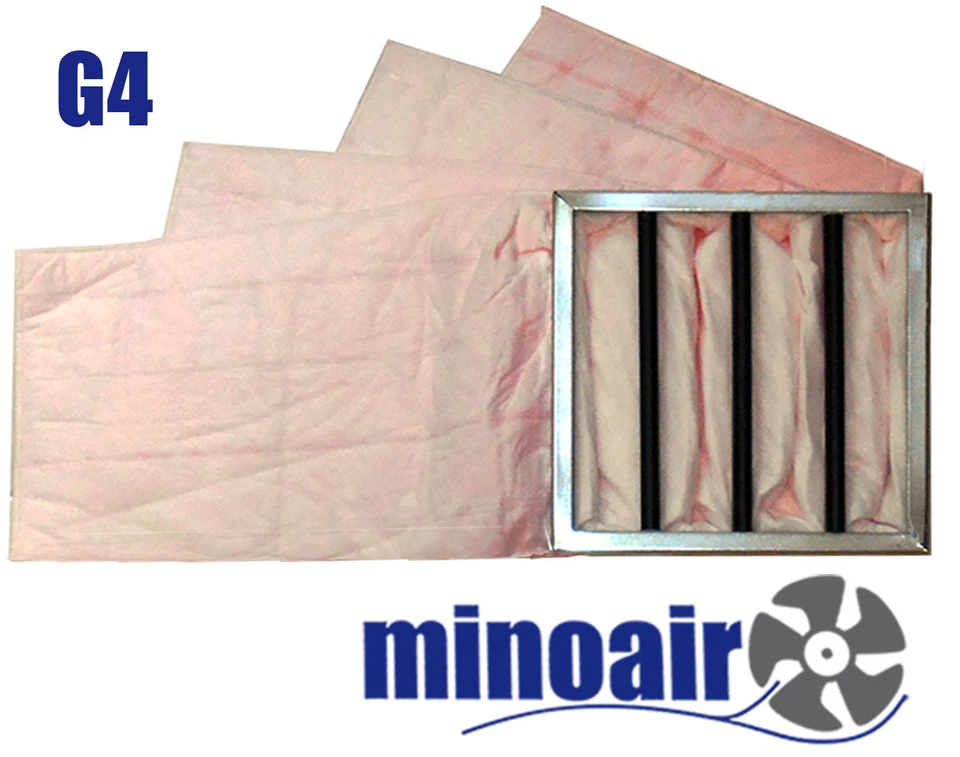 MINOAIR Taschenfilter G4 592 X 592 x 360mm 60% ISO Coarse Grobstaubfil. Industrie Gastro
