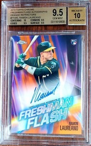 2019 Topps Chrome Ramon Laureano Rookie Auto /25 BGS 9.5 GEM Athletics RC RARE
