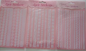 3 packs of Eleganza White Lace Stickers 28 Borders in total approx 17cm - Picture 1 of 4