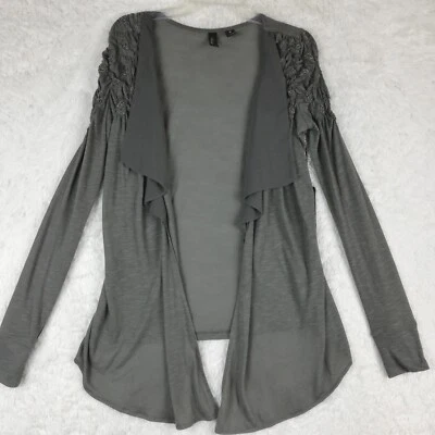 BKE женщин свитер кардиган открытый передний Flowy бисером серый высоты низкий M новый - Изображение 1 из 4