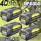 1-4 Pack For Ryobi OP40602 40V 6Ah High Capacity HP Lithium Battery With LED NEW