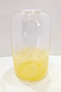 Große 12" x 6,5" Kiste & Fass Zylinder Vase mit meliertem gelbem Boden - Bild 1 von 7