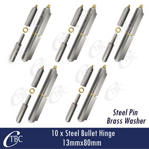 10 x Hinge Greasable Steel Bullet Weld 13x80mm Window Trailer Gate Door Caravan - Picture 1 of 6