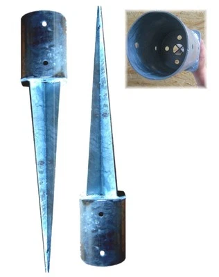 LOGGYLAND Set 2 ancoraggi per pali manicotti a pavimento Ø 121 manicotto a pavimento 900 mm ancoraggio a terra zinco