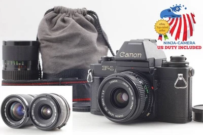 2 Lens [MINT] Canon New F-1 F1 AE Film Camera NFD 28mm f2.8 + 35-70mm From JAPAN - Image 1 of 4