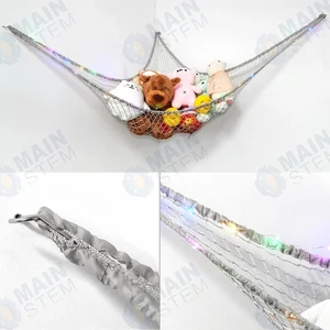 Toy Hammock Net W/ LED Light Kids Toy Storage Organizer Stuffed Animal Gray - Picture 1 of 8