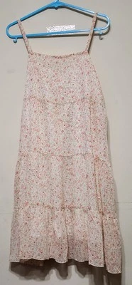 Women's Junior's Baby Doll Style Pink Floral Sheer Lined Sleeveless Dress Size S - Image 1 of 2