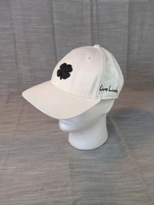 Black Clover Hat Strapback White Black Logo Live Lucky Wynn - Picture 1 of 8