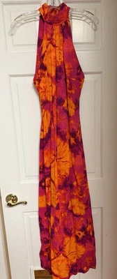 Vintage MCM Lauhala Havaí TIKI Vestido Longo Havaiano Halter 1960 - Anos 70 Copa do Mundo XXS EUC - Imagem 1 de 4