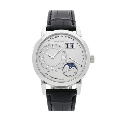 A. Lange & Sohne Lange 1 Moonphase Platinum 38mm Manual Wind Strap Watch 109.025 - Image 1 of 4