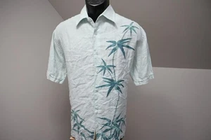 Cubavera Hawaiihemd mit Knopfleiste Camp Blumenmuster 100 % Leinen entspannt Herren Gr. Medium - Bild 1 von 9