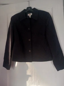 Talbots Negro Mujer Algodón, Forrado Traje Chaqueta Carrera Talla 10P - Imagen 1 de 4