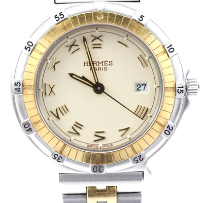 Reloj de cuarzo HERMES Captain Nemo para dama esfera marfil 32 mm reparado nuevo movimiento Foto 1 de 4