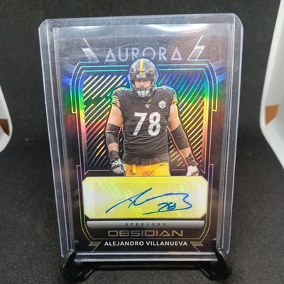2020 Panini Obsidian Aurora Autographs Alejandro Villanueva SSP /25 #AA40  - Image 1 of 2