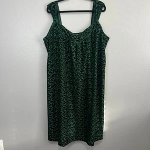 Vestido camisón vintage de terciopelo verde Anthony Richards talla grande 1X Tradwife de lujo - Imagen 1 de 7