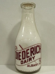 TRPQ Milk Bottle Diederich Dairy Albany NY ALBANY COUNTY Betty Gray Ice Cream - Picture 1 of 4