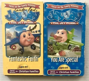 Lot 2 VHS Tapes Jay Jay the Jet Plane Fantastic Faith Christian Families - Picture 1 of 1