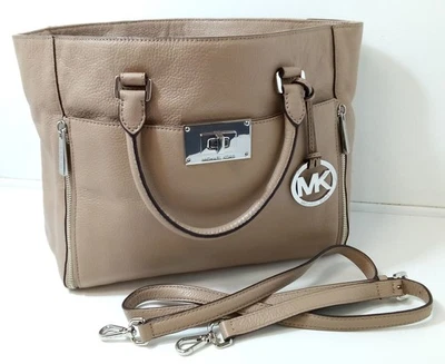 Michael Kors Handbag Brown Leather Top Handle Strap Pockets - Image 1 of 4