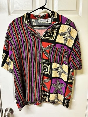 Camisa vintage Emporio Gitano manga corta abotonada se ajusta como una grande Foto 1 de 4