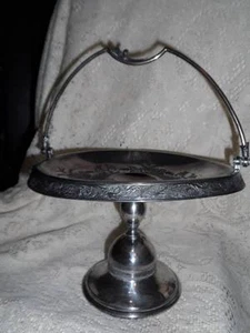 Antique Ornate Meriden B.SilverPlate Handled Pedestal Victorian Brides Basket - Picture 1 of 12