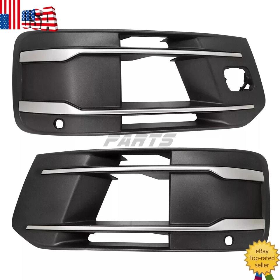 2X Parachoques delantero Para Audi Q7 2016-2019 Luz antiniebla Parrilla Cubiertas Bisel Inserto Foto 1 de 4