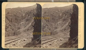 EAGLE COUNTY COLORADO Denver & Rio Grande Railroad mine Luke stereoview 1880 - Picture 1 of 3