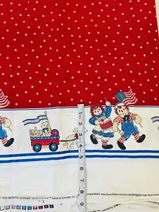 Vintage Daisy Kingdom fabric # 4568 Raggedy Ann patriotic border Over 3 Yards - Picture 1 of 2