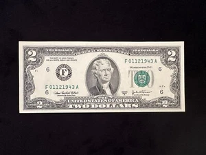 Birthday Date Serial Number January 12 1943 - 01/12/1943 - 2003A $2 Uncirculated - Picture 1 of 2