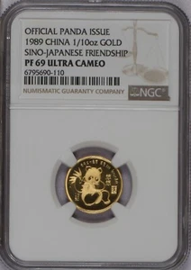 1989 Gold Panda 1/10 oz. Sino-Japanese Friendship NGC PF69 UC. Free shipping. - Picture 1 of 2