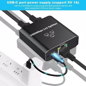 LAN Splitter 1 Auf 2 1000Mbps Ethernet Splitter LAN Switch 2 Port Mit Type C - Bild 1 von 11