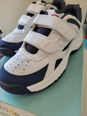 Zapatillas Stride Rite Xcalibur H&L blancas/azul marino para niños jóvenes talla 4 1/2 nuevas en caja 2002 Foto 1 de 4
