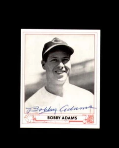 Bobby Adams Signed 1949 Play Ball 1985 TCMA Reprint Cincinnati Reds Autograph - Picture 1 of 2