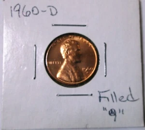 Centavo Lincoln 1960 D error fino # 9 UNC - Imagen 1 de 4