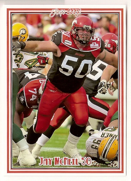Jay McNeil 2007 Jogo CFL card #47 Calgary Stampeders  Kent State Golden Flashes - Image 1 of 1