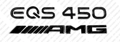Trunk Black Emblems Badges Logos Letters for Mercedes-Benz EQS 450 SUV AMG V297 - Image 1 of 4