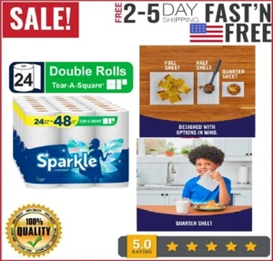 Sparkle Tear-a-Square Paper Towels, 24 Double Rolls - Picture 1 of 7