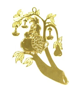 Silver Plated Etched Bird on a Fruit Tree Christmas Tree Ornaments GIFTS - Picture 1 of 4