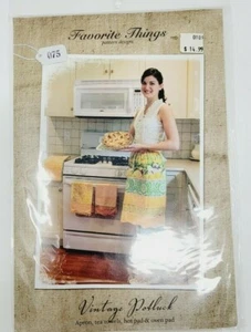 Favorite Things Pattern Designs Apron tea towel hot pad oven pad sewing pattern - Picture 1 of 2