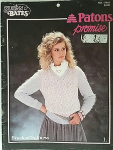 Susan Bates Patons 17645 PROMISE Brushed Softness knit 28pg booklet 9design 1983 - Picture 1 of 10