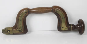 Taladro de latón manual enchapado Sheffield antiguo fino de principios de 1800 Inv#CRA9 - Imagen 1 de 15
