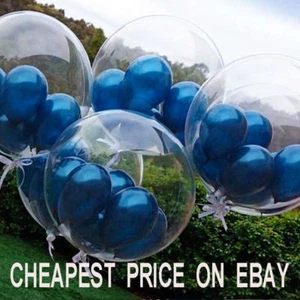 CLEAR Latex PLAIN BALOONS BALLONS helium BALLOONS Quality Party Birthday Wedding - Picture 1 of 4