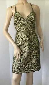 NEW Michael Kors Collection Floral Metallic Gold/Black Dress (Size 8) - $1650.00 - Picture 1 of 12