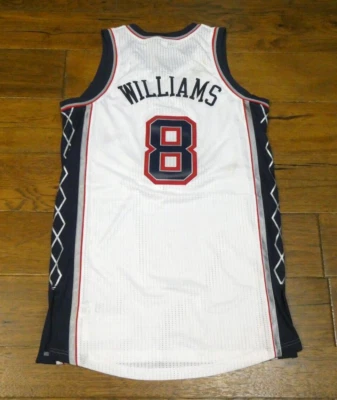 Deron Williams Nets Game Used Jersey Shows Use - Image 1 of 4